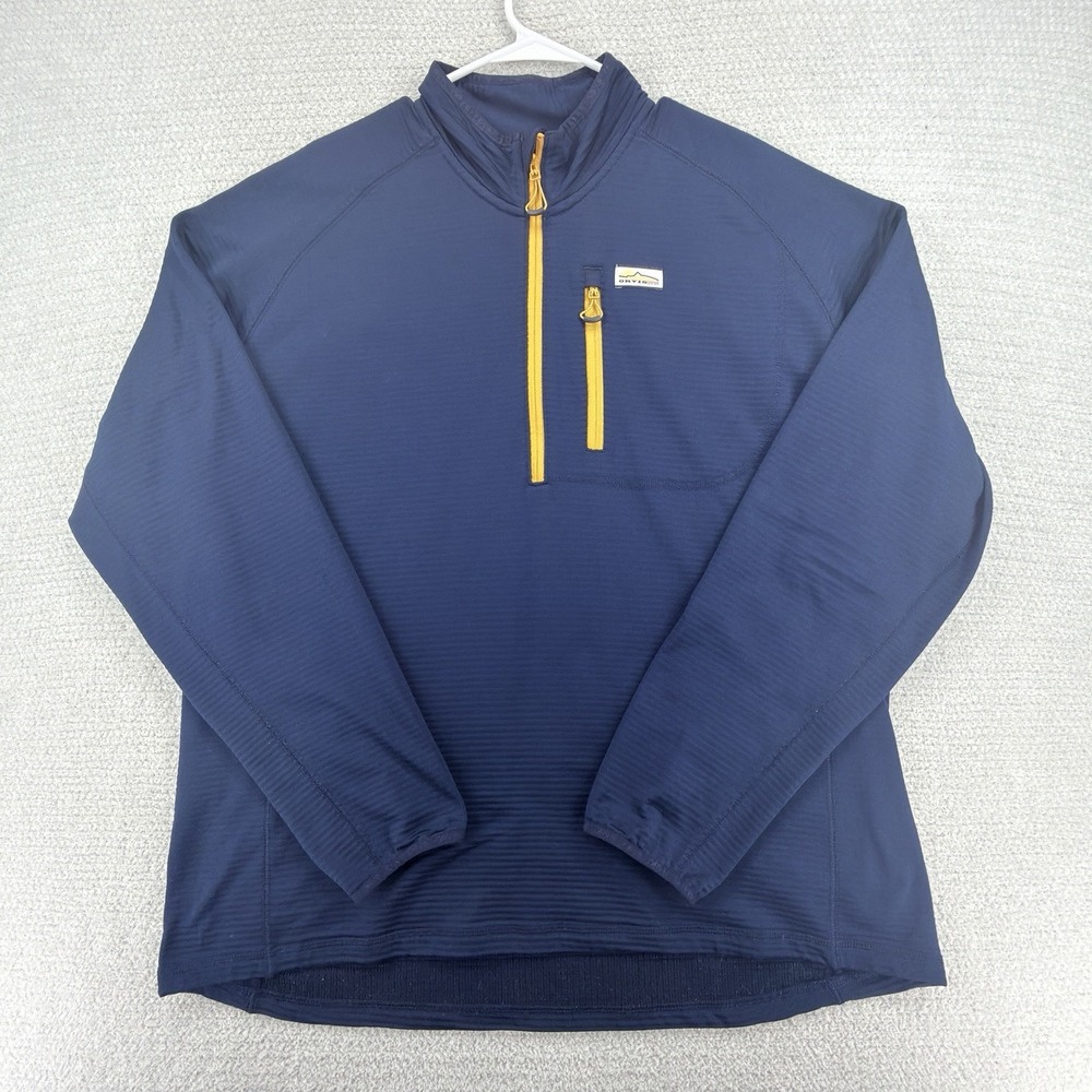 Orvis Horseshoe Hills Grid Fleece 1/4 Zip Pullover Men's XL Navy Blue 2YNJ